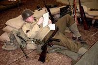 SGT. BOWERS CATCHING UP WITH NEWS FROM HOME (THIS WAS JUST BEFORE HIS TRANSFER TO 2ND ARMORED, WE SURE DO MISS HIM) SGT. BOWERS CATCHING UP WITH NEWS FROM HOME (THIS WAS JUST BEFORE HIS TRANSFER TO 2ND ARMORED, WE SURE DO MISS HIM)