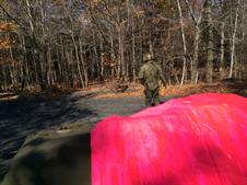 COL. JOE GOING AFTER A GERMAN STRAGLER COL. JOE GOING AFTER A GERMAN STRAGLER
