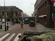 2ND ARMORED'S RETIRED FIRST SGT. SHADY, SORTING OUT A TRAFFIC PROBLEM ON THE WAY TO MONS 